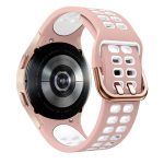 For Samsung Galaxy Watch 4 Classic 46mm 20mm Breathable Two-Color Silicone Watch Band(Pink+White) - Image 2