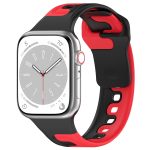For Apple Watch Ultra 49mm Double Color Silicone Watch Band(Black+Red)