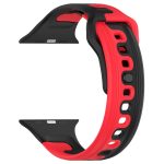 For Apple Watch Ultra 49mm Double Color Silicone Watch Band(Black+Red) - Image 2