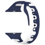 For Apple Watch Ultra 49mm Double Color Silicone Watch Band(Blue+White) - Image 2