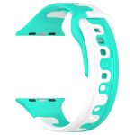For Apple Watch Ultra 49mm Double Color Silicone Watch Band(Cyan+White) - Image 2