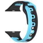 For Apple Watch 8 45mm Double Color Silicone Watch Band(Black+Blue) - Image 2