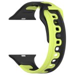 For Apple Watch 8 45mm Double Color Silicone Watch Band(Black+Green) - Image 2