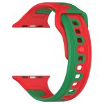For Apple Watch 7 45mm Double Color Silicone Watch Band(Red+Green) - Image 2