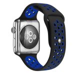 For Apple Watch Ultra 49mm&Watch Ultra 2 49mm / Series 9&8&7 45mm / SE 3&SE 2&6&SE&5&4 44mm / 3&2&1 42mm Fashionable Classical Silicone Sport Watch Band (Dark Blue) - Image 2