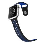 For Apple Watch Ultra 49mm&Watch Ultra 2 49mm / Series 9&8&7 45mm / SE 3&SE 2&6&SE&5&4 44mm / 3&2&1 42mm Fashionable Classical Silicone Sport Watch Band (Dark Blue) - Image 3