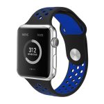 For Apple Watch Ultra 49mm&Watch Ultra 2 49mm / Series 9&8&7 45mm / SE 3&SE 2&6&SE&5&4 44mm / 3&2&1 42mm Fashionable Classical Silicone Sport Watch Band (Dark Blue)