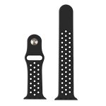 For Apple Watch Ultra 49mm&Watch Ultra 2 49mm / Series 9&8&7 45mm / SE 3&SE 2&6&SE&5&4 44mm / 3&2&1 42mm Fashionable Classical Silicone Sport Watch Band (Black) - Image 3