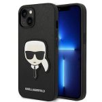 Karl Lagerfeld Saffiano Karl`s Head Patch Back Cover Σιλικόνης Μαύρο (iPhone 14)