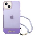 Guess Translucent Pearl Strap Back Cover Πλαστικό Purple / Purple (iPhone 14 Plus)
