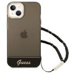 Guess Translucent Pearl Strap Back Cover Πλαστικό Μαύρο / Διάφανο (iPhone 14 Plus)