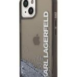 KARL LAGERFELD TRANSLUCENT LIQUID GLITTER CASE FOR IPHONE 14 PLUS BLACK