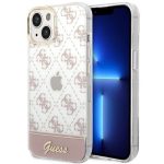 Guess 4G Pattern Script Back Cover Πλαστικό Ροζ (iPhone 14 Plus)