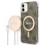 Guess MagSafe + Wireless Charger Apple iPhone Back Cover Πλαστικό / Σιλικόνης Καφέ (iPhone 11)