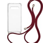 Forcell Back Cover Σιλικόνης με Λουράκι Μπορντό (Galaxy S10+)