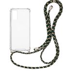 Θήκη Σιλικόνης με Κορδόνι ΠΡΑΣΙΝΟ/ΚΑΦΕ ΓΙΑ Samsung Galaxy S20