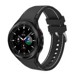 For Samsung Galaxy Watch4 / Watch4 Classic Silicone Stitching Watch Band(Black White) - Image 4
