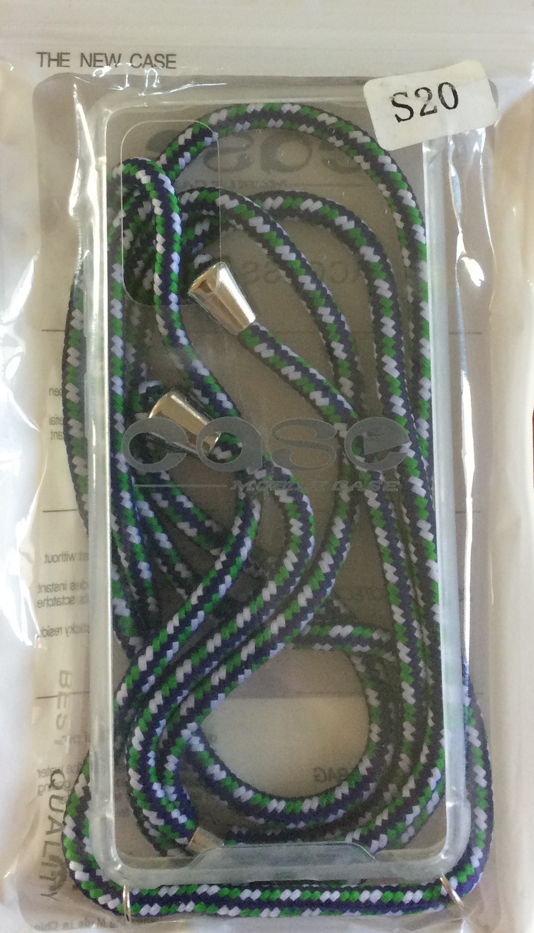 IMG_0036 ΘΗΚΗ ΓΙΑ SAMSUNG S20 TRANSPARENT ΜΕ ΚΟΡΔΟΝΙ ΠΡΑΣΙΝΟ/ΜΠΛΕ - Image 1