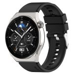 Για Huawei Watch GT3 42mm 20mm   Για  Huawei Watch GT2 42mm / Watch 2 20mm   Για Honor Magic Watch 2 42mm 20mm   Προεξέχουσα κεφαλή λουράκι σιλικόνης 20mm Ασημένια πόρπη (Μαύρη) - Image 4