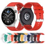 Για Huawei Watch GT3 42mm 20mm - Για Huawei Watch GT2 42mm / Watch 2 20mm - Για Honor Magic Watch 2 42mm 20mm Προεξέχουσα κεφαλή λουράκι σιλικόνης 20mm Ασημένια πόρπη (WINE RED) - Image 2