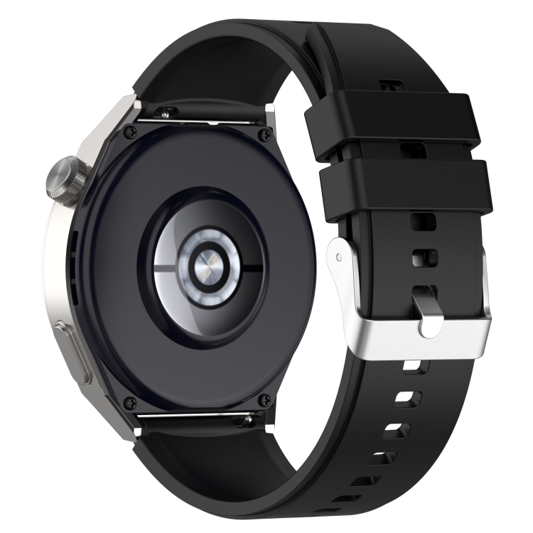 SYA001905909A_1 Για Huawei Watch GT3 42mm 20mm - Για Huawei Watch GT2 42mm / Watch 2 20mm - Για Honor Magic Watch 2 42mm 20mm Προεξέχουσα κεφαλή λουράκι σιλικόνης 20mm Ασημένια πόρπη (BLACK) - Image 1