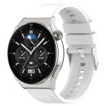 Για Huawei Watch GT3 42mm 20mm - Για Huawei Watch GT2 42mm / Watch 2 20mm - Για Honor Magic Watch 2 42mm 20mm Προεξέχουσα κεφαλή λουράκι σιλικόνης 20mm Ασημένια πόρπη (WHITE)