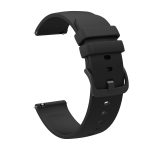 For Amazfit Stratos 22mm Solid Color Soft Silicone Watch Band(Black) - Image 3