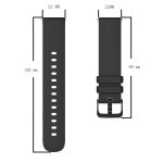 For Amazfit Stratos 22mm Solid Color Soft Silicone Watch Band(Black) - Image 2
