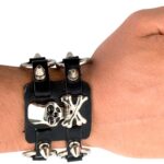 Αποκριάτικο Βραχιόλι Πανκ Με Νεκροκεφαλές