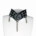 Περιλαίμιο Πανκ Με Αράχνη & Αλυσίδες