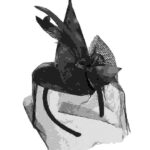 Μίνι Καπέλο Μάγισσας Με Φτερά & Τούλι