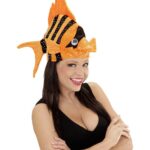 Καπέλο Ψάρι Με Ρίγες Πορτοκαλί Μαύρο