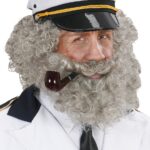 Περούκα Σγουρή Με Μούσια Γκρι