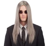 Περούκα Ισια Γκρι με Χωρίστρα