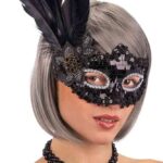 Αποκριάτικη Μάσκα Ματιών Με Πούλιες & Διακοσμητικά