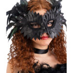 Μάσκα Ματιών Δερματίνη Μαύρη Με Διακοσμητικά