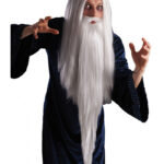 Περούκα Μάγου Άσπρη Με Μούσι Μακρύ