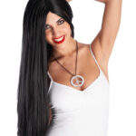 Περούκα Μάυρη Με Χωρίστρα 70cm