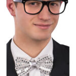 Παπιγιόν Ασημί Με Πούλιες 12cm