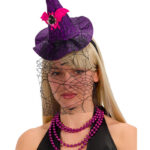 Στέκα Καπέλο Μάγισσας Μίνι Μωβ Με Πέπλο