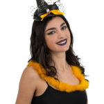 Στέκα Καπέλο Μάγισσας Μίνι Μαύρο Με Πορτοκαλί Κορδέλα