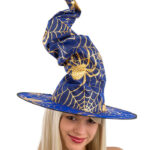 Καπέλο Μάγισσας Μπλε με χρυσά τυπώματα