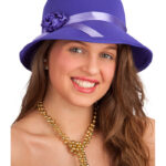 Καπέλο Εποχής Μωβ Με Τριαντάφυλλο