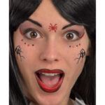 Αυτοκόλλητο Τατουάζ Προσώπου Αράχνη Και Ιστός