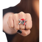 Δαχτυλίδι Πειρατή Μεταλλικό Με Νεκροκεφαλή