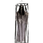 Κρεμαστός Διακοσμητικός Σκελετός Halloween Σε Κλουβί 160 εκ.