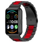 Για Huawei Watch Fit 2 Ζώνη ρολογιών από ανοξείδωτο ατσάλι μετάλλων τριών σφαιριδίων (μαύρο κόκκινο)