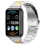 Για Huawei Watch Fit 2 Ζώνη ρολογιών από ανοξείδωτο ατσάλι μετάλλων τριών σφαιριδίων (Silver Gold)