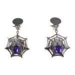 Σκουλαρίκια Ιστός Αράχνης Με Διακοσμητική Πέτρα