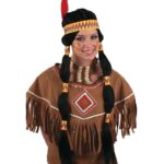 Περούκα Ινδιάνας Με Κοτσίδες & Διακοσμητικά